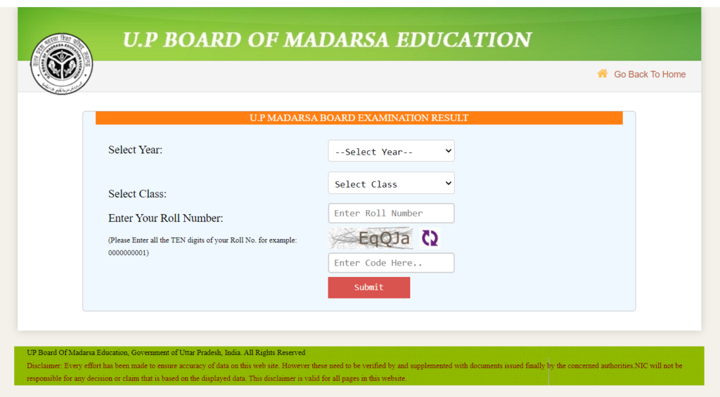 Munshi Result 2024 U.P. Madarsa Board